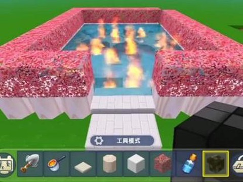 迷你世界怎么做温泉